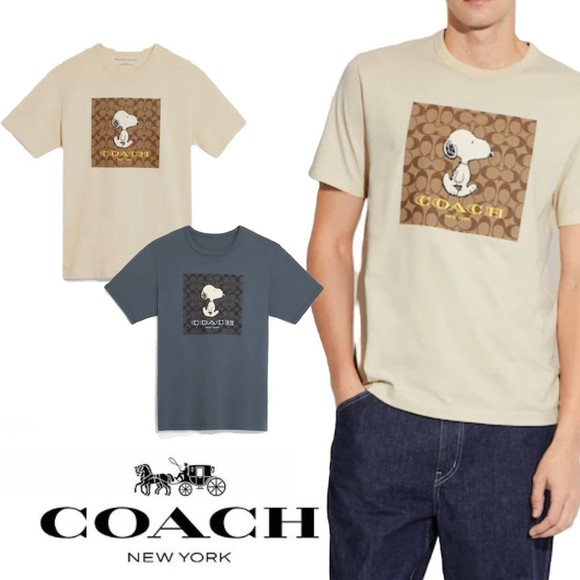 Coach X Peanuts XS CE544 Men’s Signature Snoopy T Shirt Navy NWOT Org $178 - Picture 12 of 12